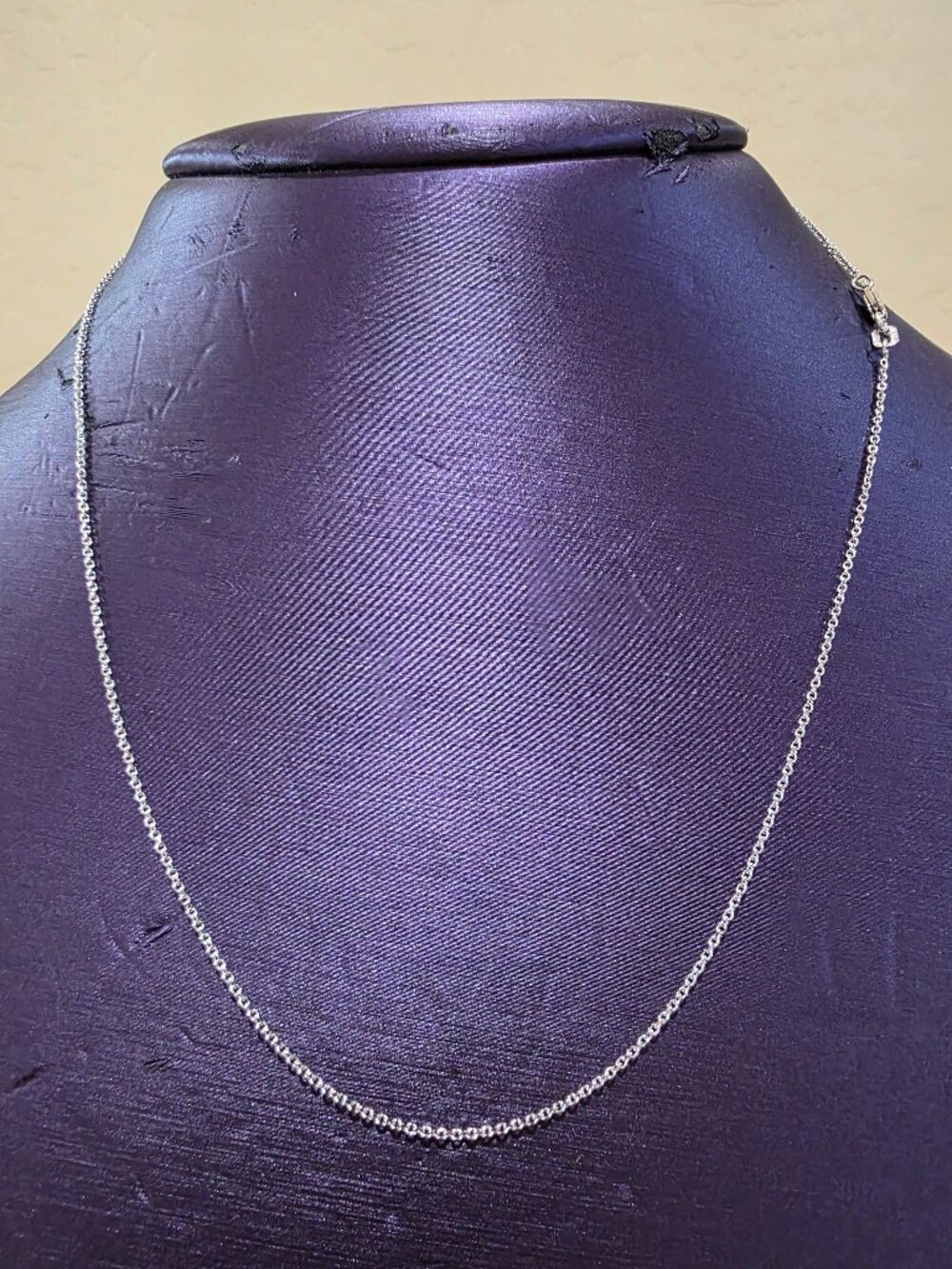 Authentic Royal Chain Solid 14K White Gold Chain Necklace 18" 1.8g RCI Turkey